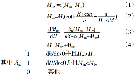 Jiles-Atherton磁滯回線模型方程